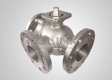 Válvula de Esfera de Aço Fundido de 3 Vias L-Port T-Port Flangeada DN15-DN200
