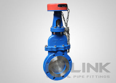 Válvula de porta de faca pneumática com capô Flanged, corpo fundido ou fabricado, opção de roda de cadeia