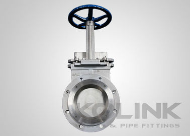 Válvula de porta de facas de flange com cone de deflexão SS para proteção do assento