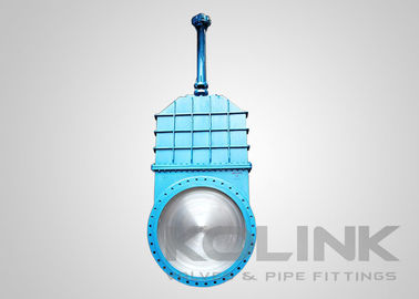 Válvula de porta de faca de grande porte Corpo fabricado Capô de parafuso Flanges Long Life Span