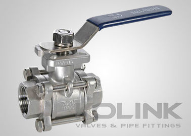 Valva de esferas de aço inoxidável de 3 peças ISO5211 Dispositivo de bloqueio de almofadas NPT BSPT SW End