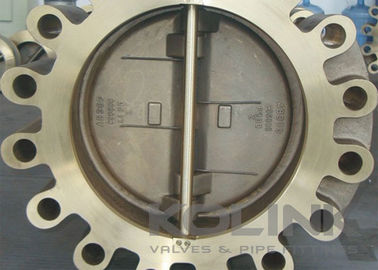 Válvula de retenção de pastilha de bronze C95800 AB300 com flanges e olhais